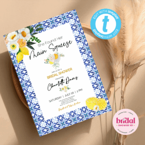 Editable Lemon Themed Bridal Shower Invitation