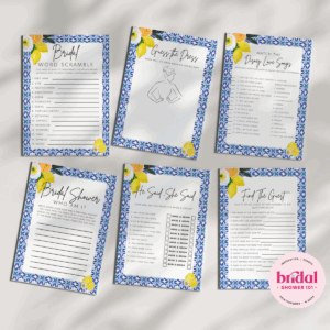 12 Lemon-Themed Printable Bridal Shower Games Bundle