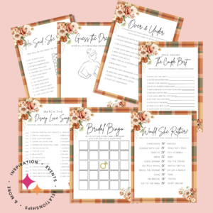 12 Fall-Themed Printable Bridal Shower Games Bundle