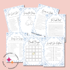 12 Something Blue-Themed Printable Bridal Shower Games Bundle