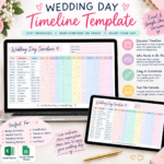 Pastel Wedding Timeline Planner Mockup