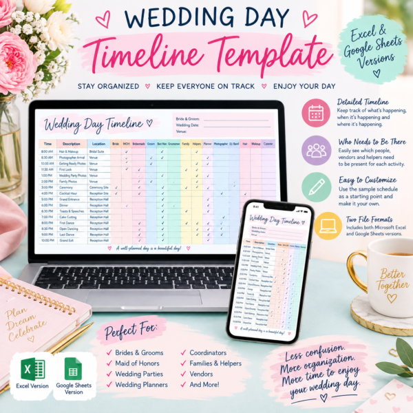 Pastel Wedding Timeline Template Workspace Pastel Wedding Timeline Template Workspace